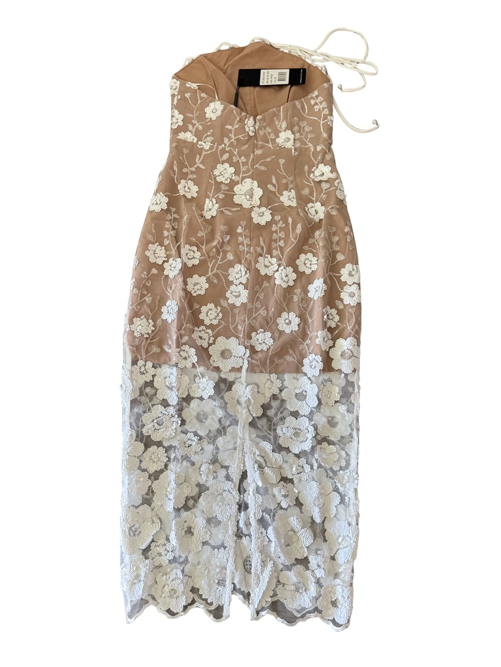 ELLIATT Elodie Floral Lace Halter Midi Dress Ivory & Nude - NEW WITH TAGS $348 - Picture 2 of 10